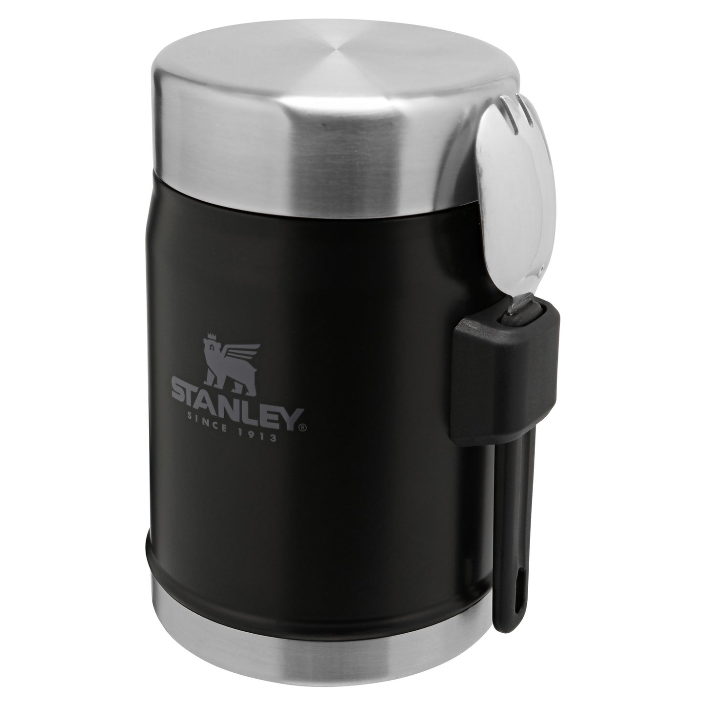 Classic Legendary Food Jar + Spork, 0.4 lt, Matte Black Pebble