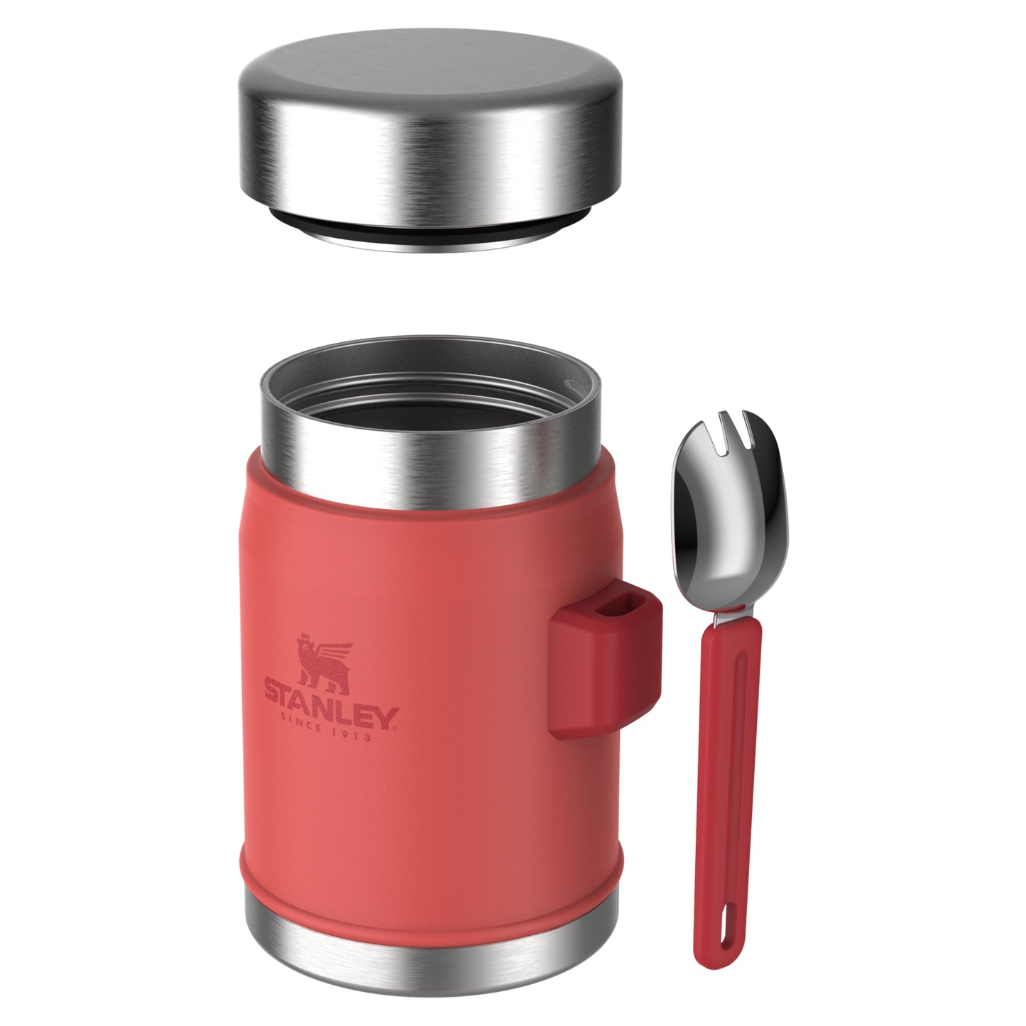 Classic Legendary Food Jar + Spork, 0.4 lt, Hot Coral