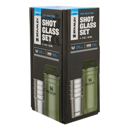Adventure Nesting Shot Glass Set, Hammertone Green