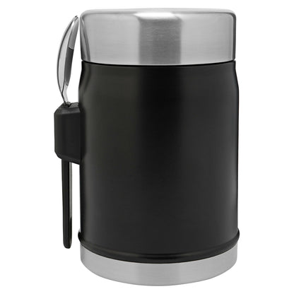 Classic Legendary Food Jar + Spork, 0.4 lt, Matte Black Pebble