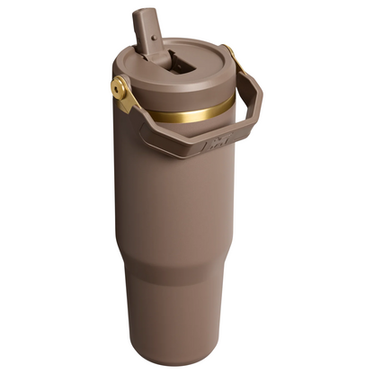 IceFlow Flip Straw Tumbler, 890 ml, Espresso Gold